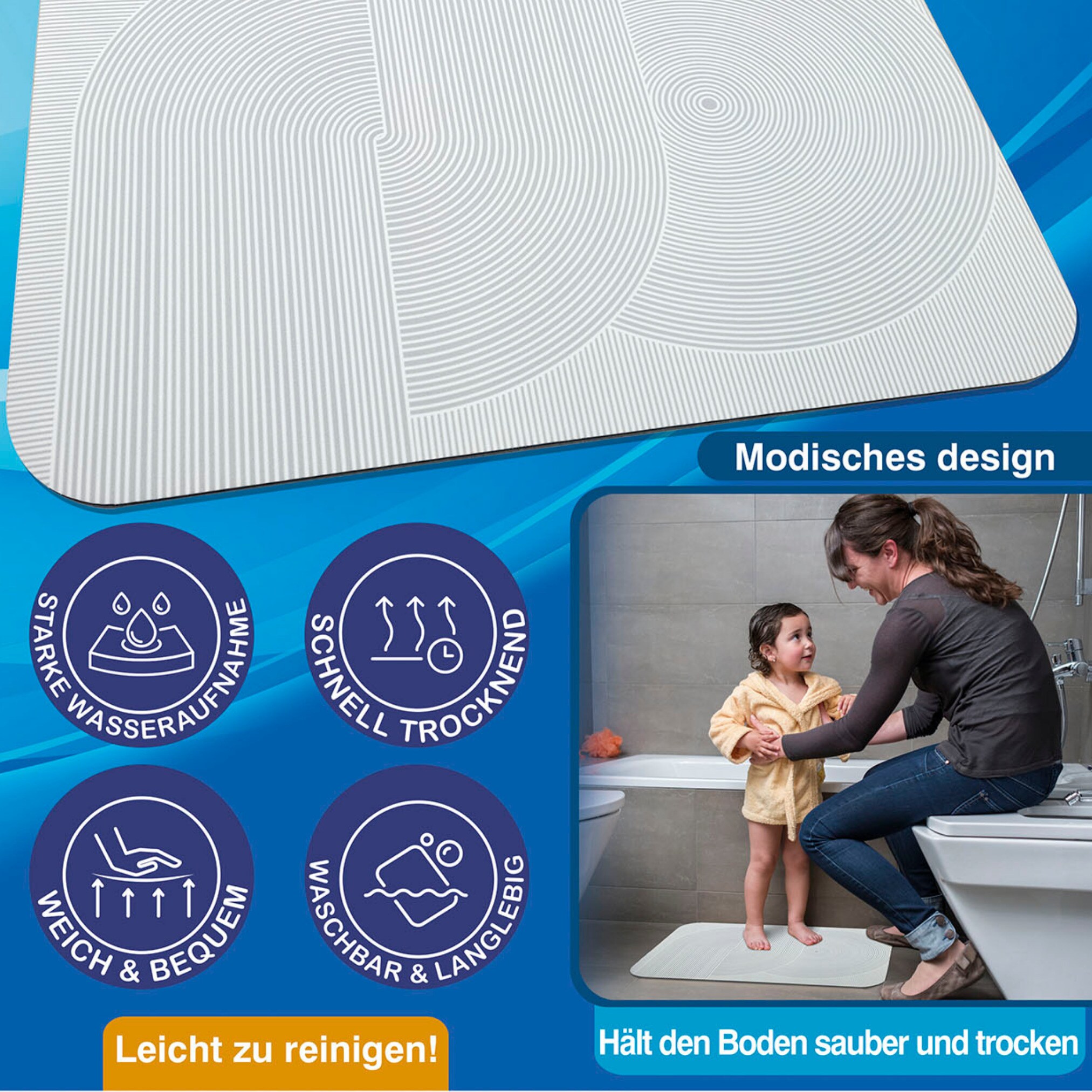 Best Direct® Badvorleger & Duschvorleger - Super Absorbent Mat Hydro Wonder