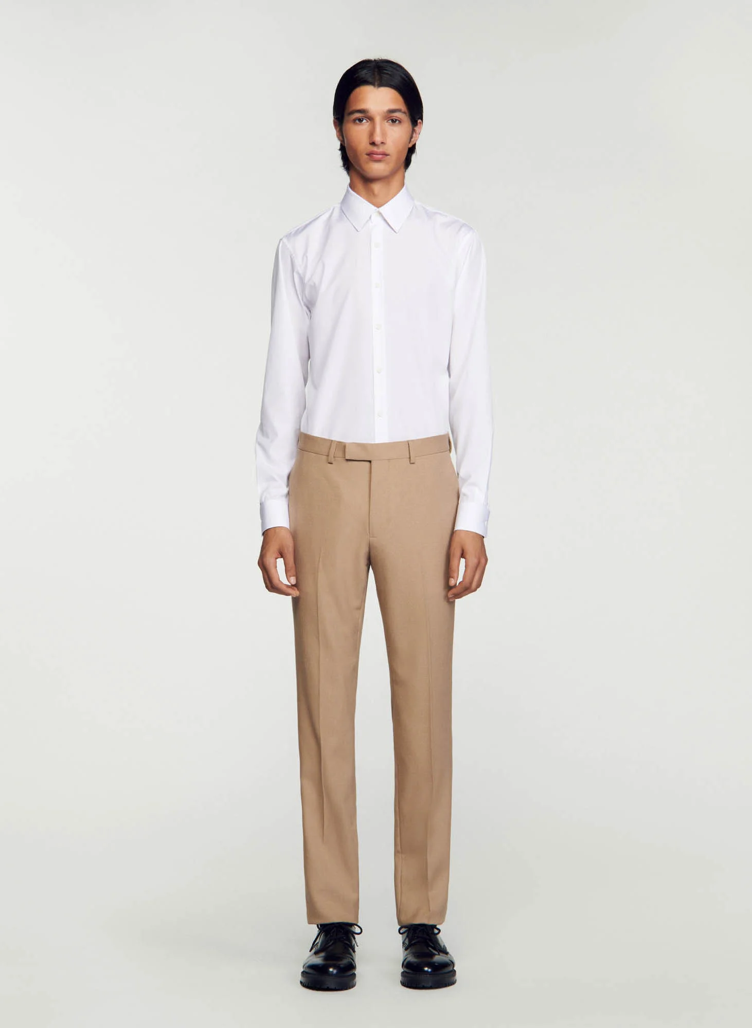 Pantalon de costume en laine | Beige