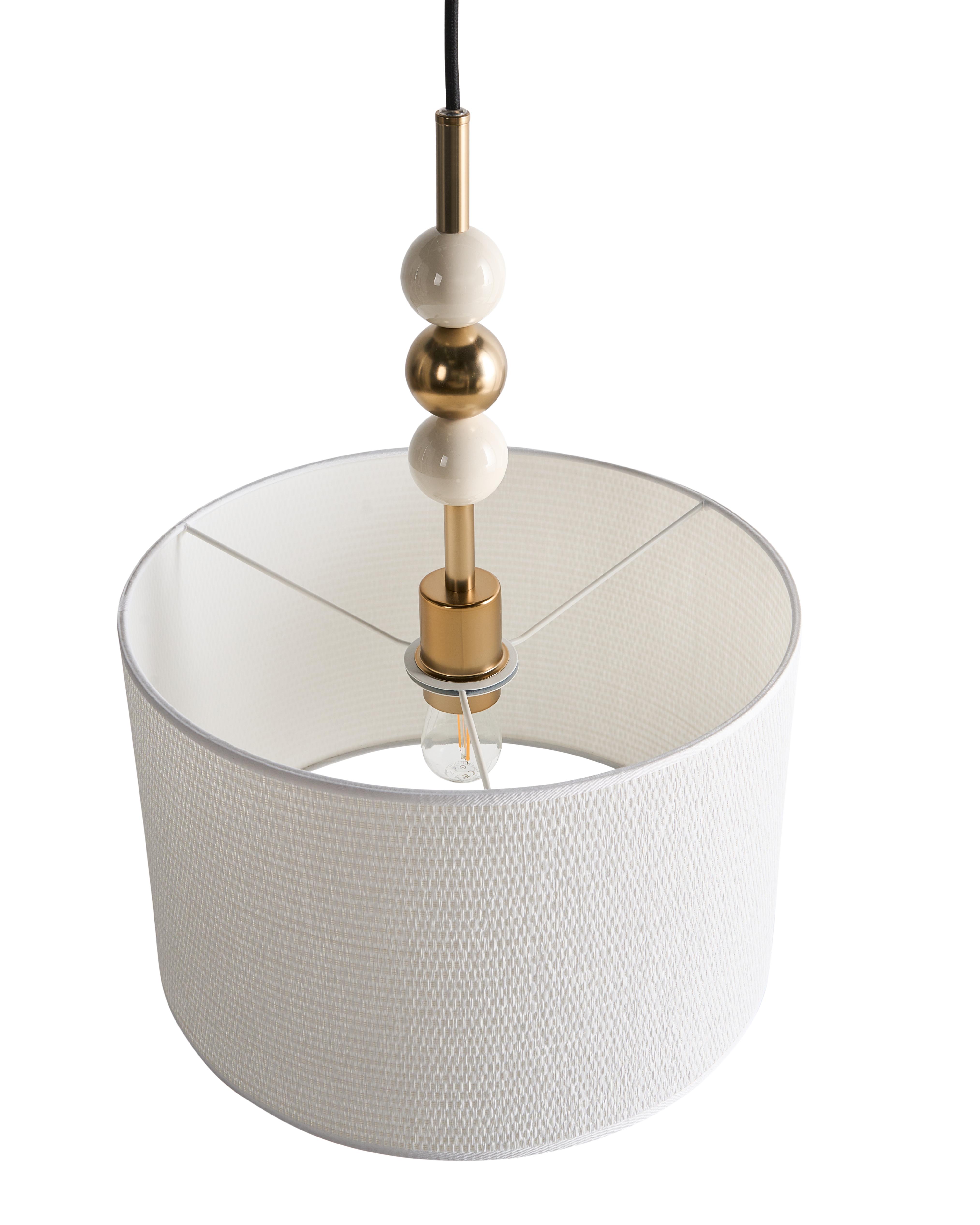 Hanglamp LOKY Metaal Messing/beige