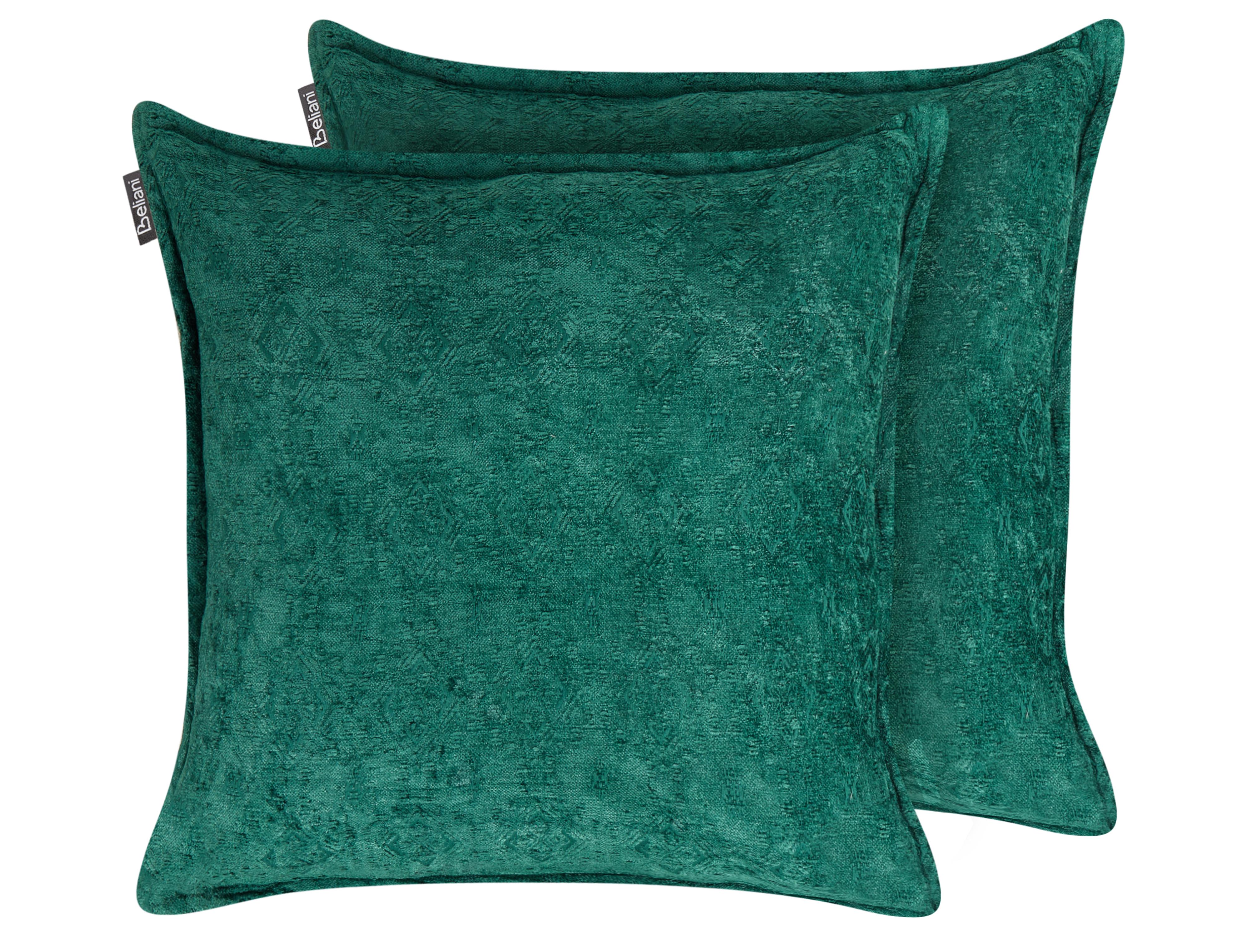 Set van 2 sierkussens VERPIS Katoen 50 x 50 cm Smaragdgroen effen