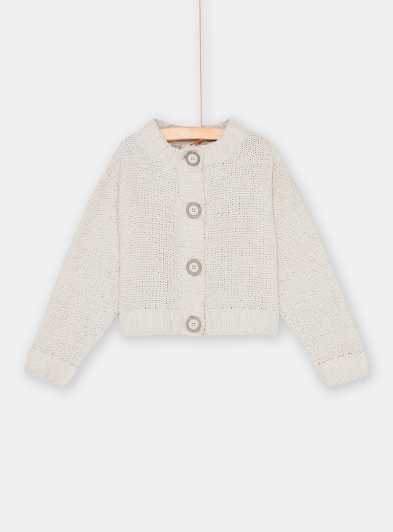 Cardigan écru à boutons fille