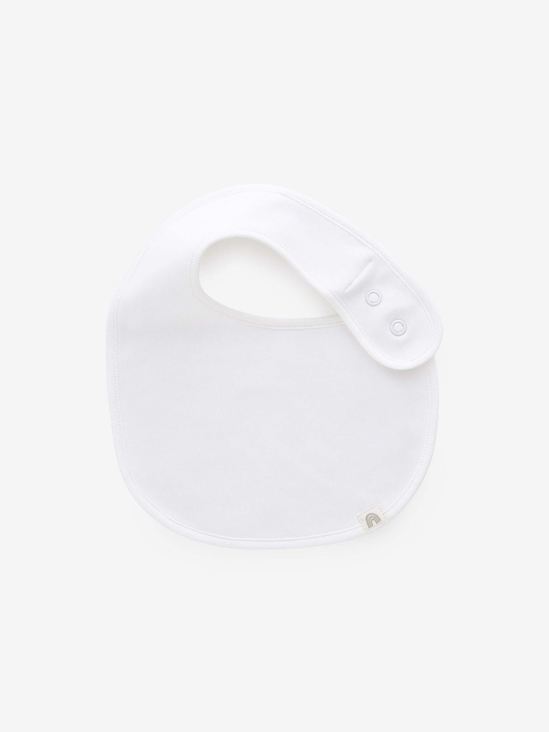 Wit - Verpakking van 5 100% katoenen babyslabbetjes