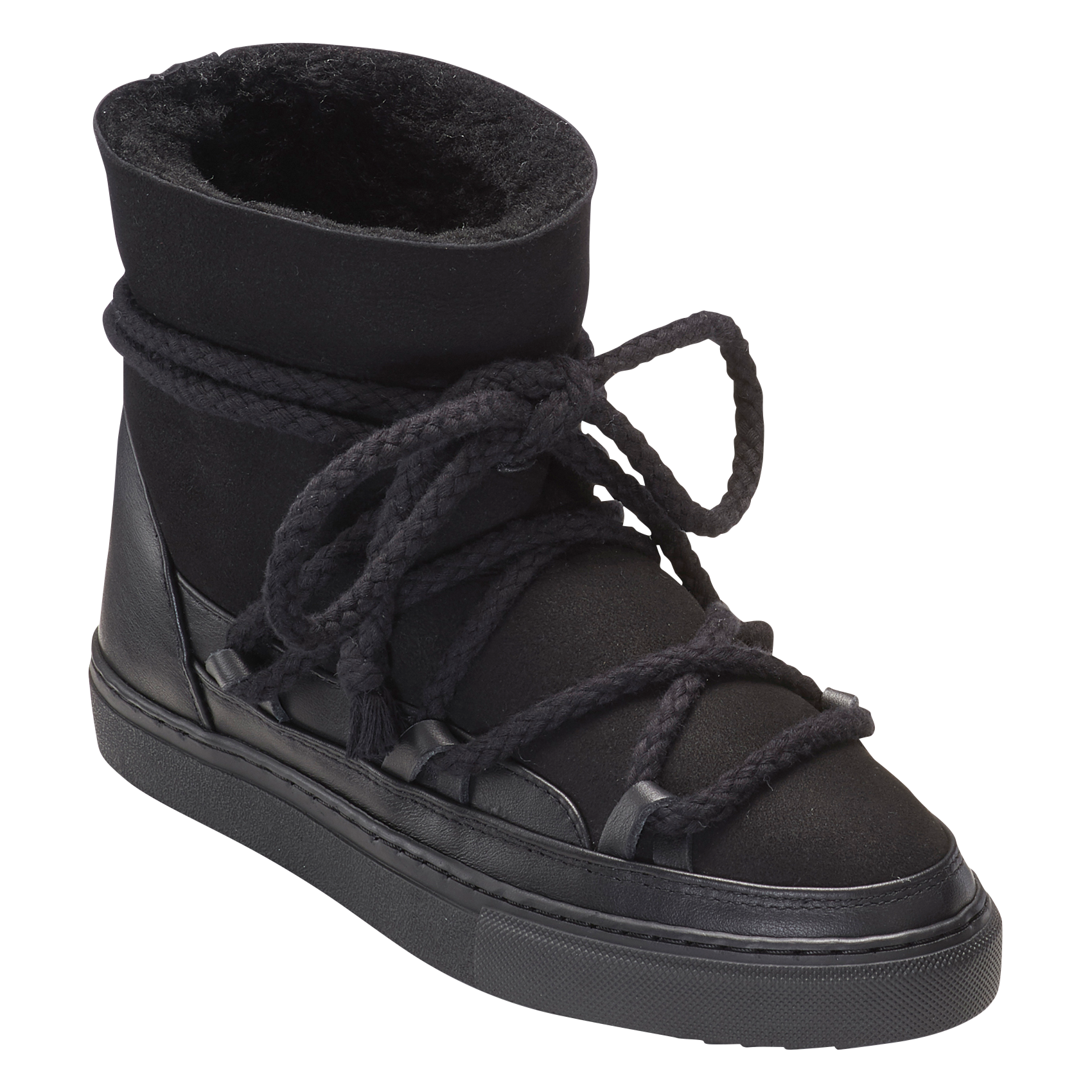 CLASSIC - Bottines fourrées en cuir velours | Noir
