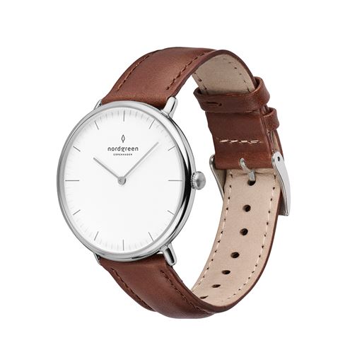 Nordgreen Native NR32SILEBRXX Dameur, Stål/Brun, 32 mm
