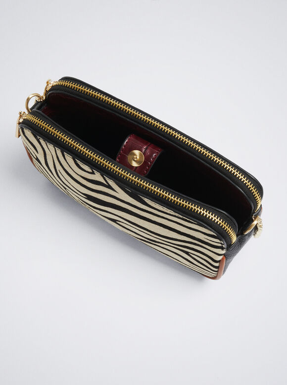 Bolsa transversal de couro - Multicolorida
