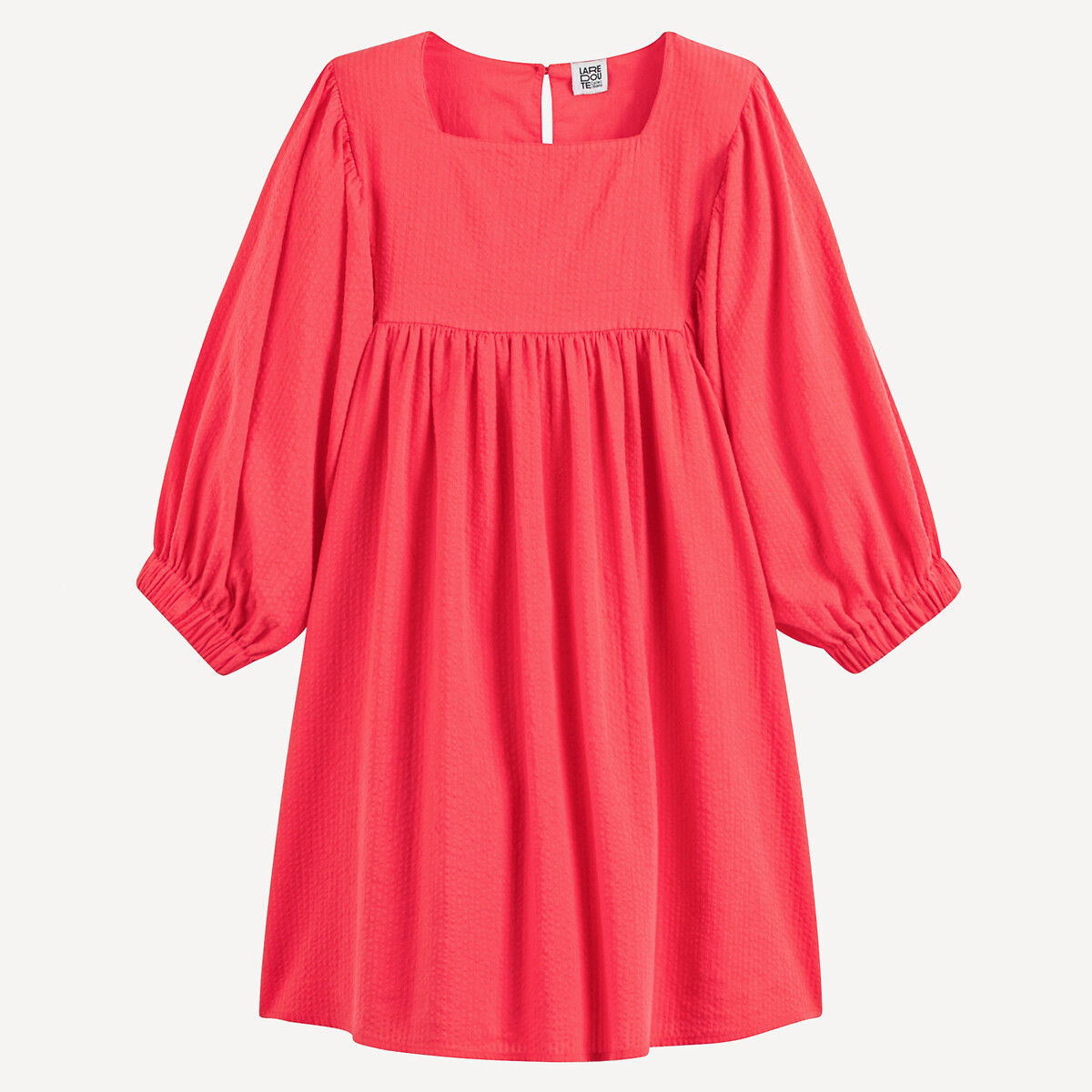 COLEÇÃO LA REDOUTE<br>Vestido evasê de algodão, mangas 3/4