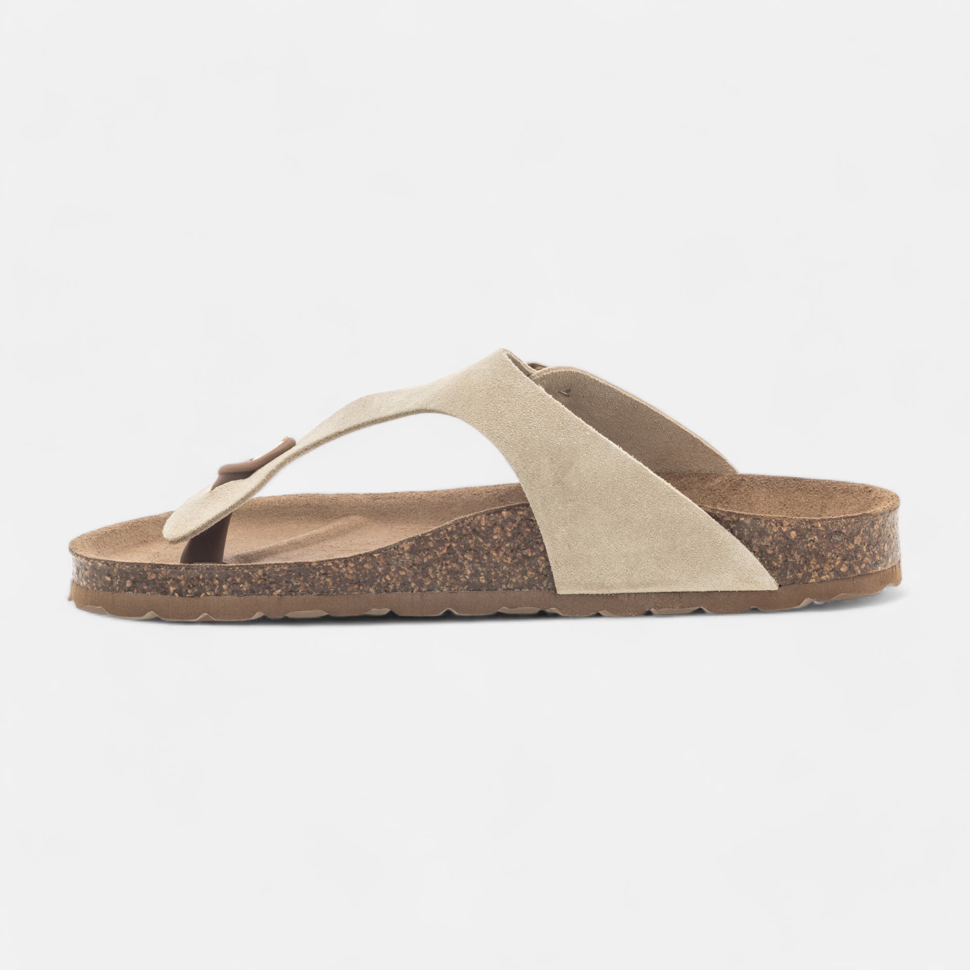 Mules semelle liège Femme en cuir beige
