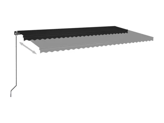 Auvent manuel rétractable avec LED 600x350 cm Anthracite