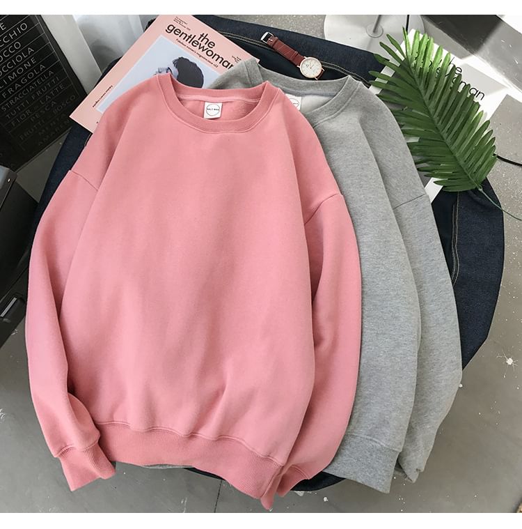 CosmoCorner - Effen ronde hals losvallende sweatshirt