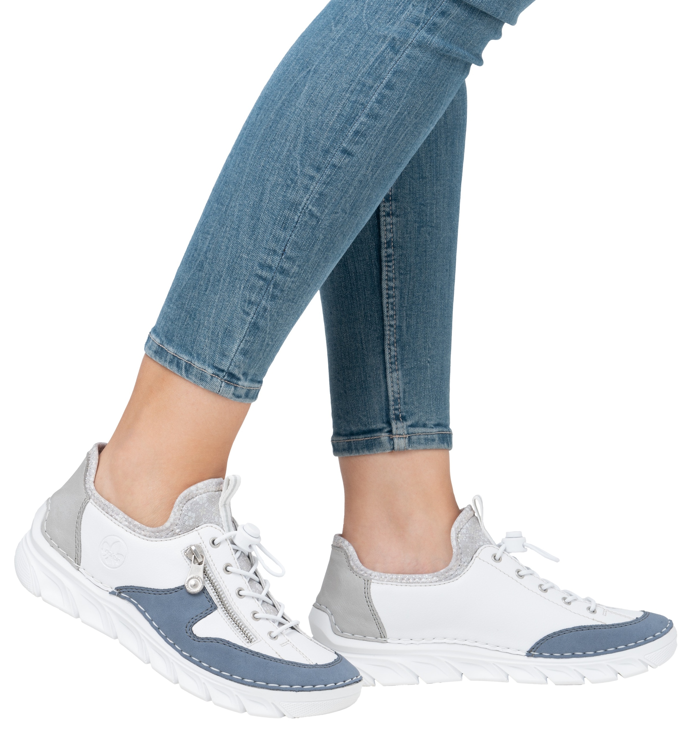 Rieker Slip-On Sneaker  Slipper, Freizeitschuh mit kontrastfarbenen Besätzen