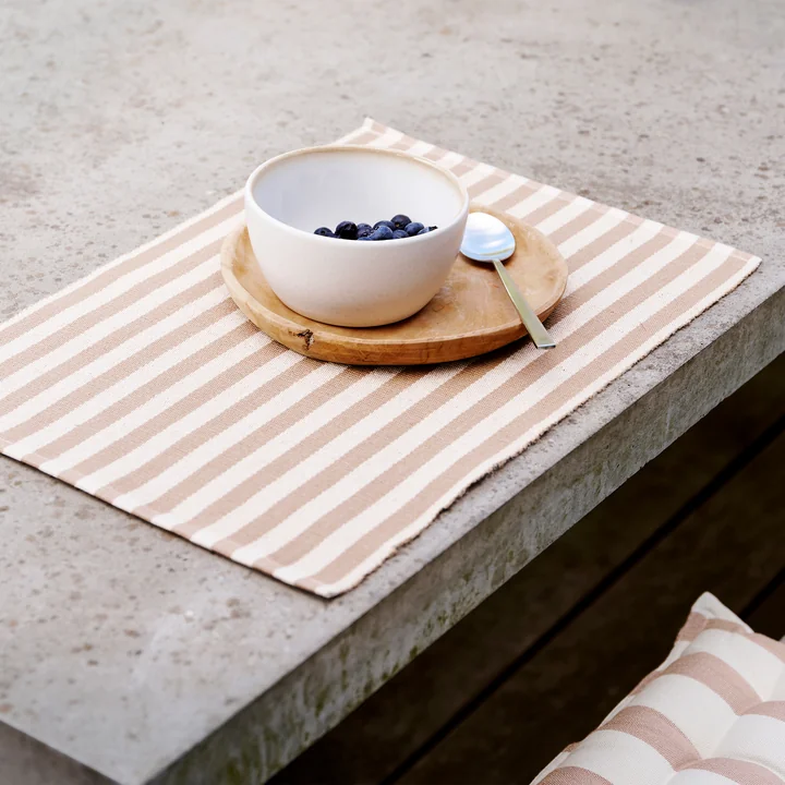 Södahl - Statement Stripe Tischset, 33 x 48 cm, beige (2er-Set)