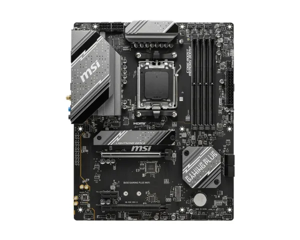 MSI - Bundkort - ATX - Socket AM5 - AMD B650 Chipset - USB 3.2 Gen 1, USB-C 3.2 Gen2, USB 3.2 Gen 2, USB-C 3.2 Gen 2x2 - 2.5 Gigabit LAN, Wi-Fi 6E, Bluetooth - onboard grafik (CPU påkrævet) - HD Audio (8-kanaler)