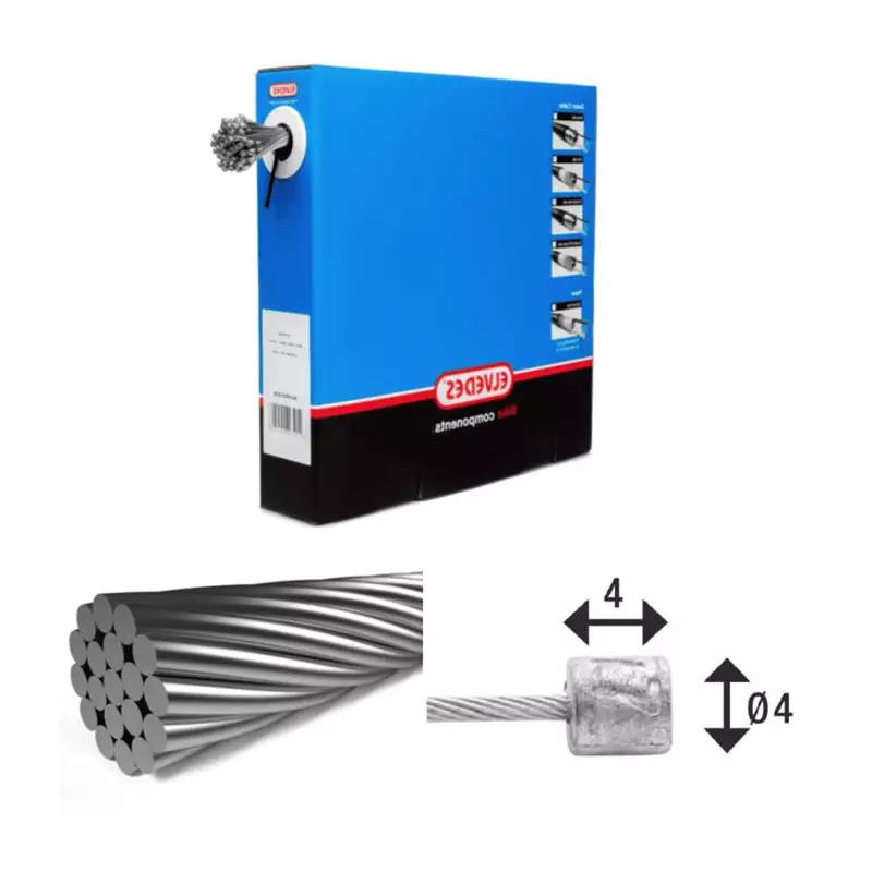 ELVEDES 50 Cable de transmissions 3 000mm 1x19 fils Stainless diamètre 1,1mm avec tete N diamètre 4x4