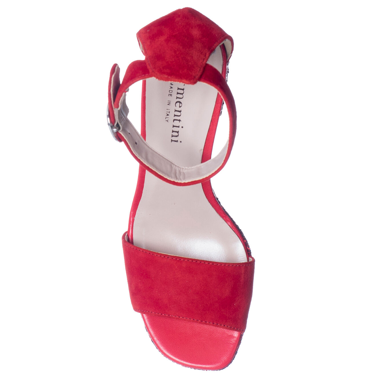 Loretta Pettinari Sandales en Velours de Cuir Camilla rouges - Talon 8.5 cm