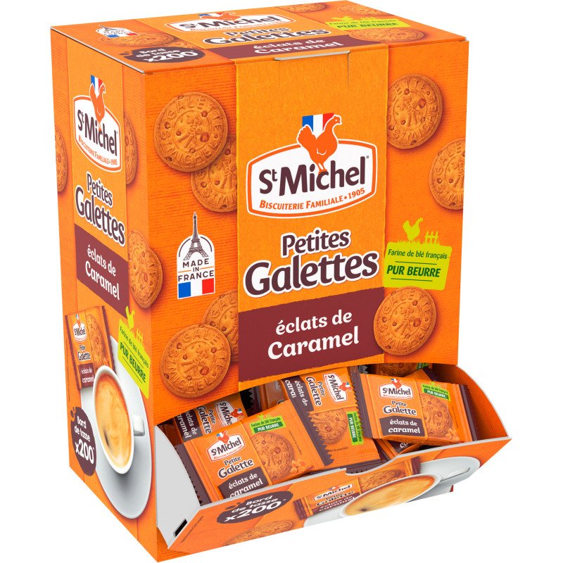 Petites galettes caramel St Michel - Boîte distributrice de 200