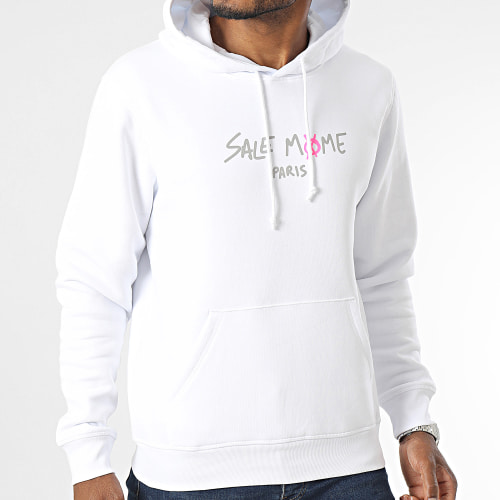 Sweat Capuche Skeleton Lapin Blanc Rose Réfléchissant