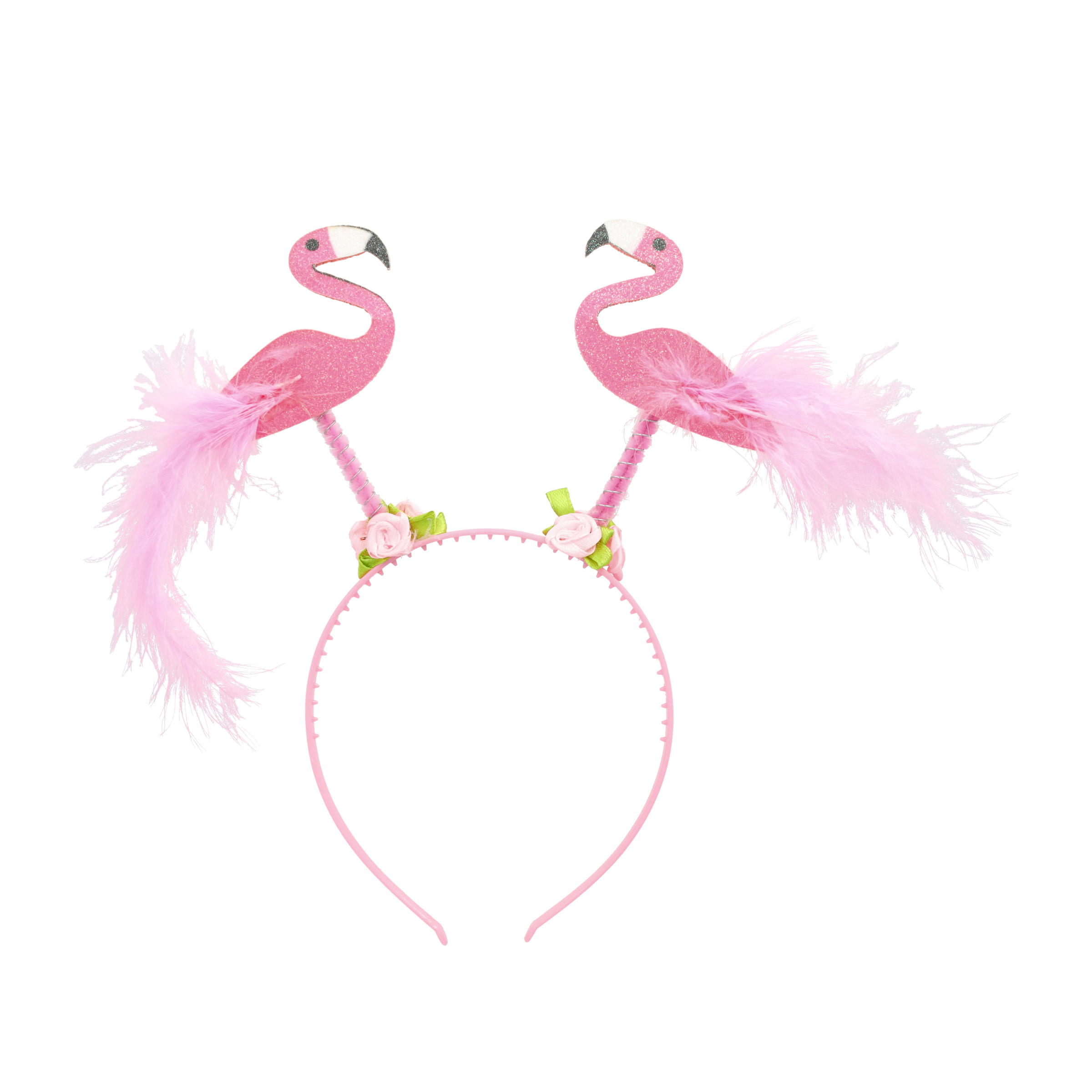 (6er Set) Sommer Party Haarreif Hawaii Kostüm Photo Booth Zubehör für lustige Bilder - Flamingo / Palme
