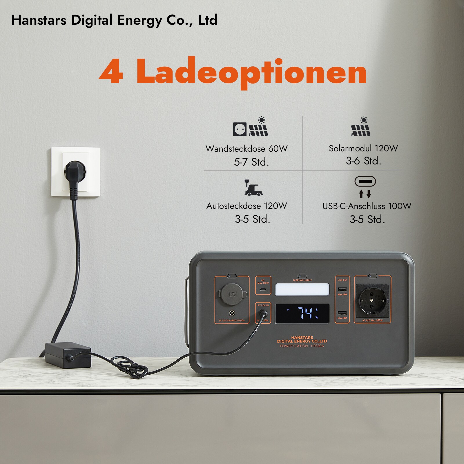Hanstars Tragbare Powerstation: 300W/294Wh - versch. Ausführungen