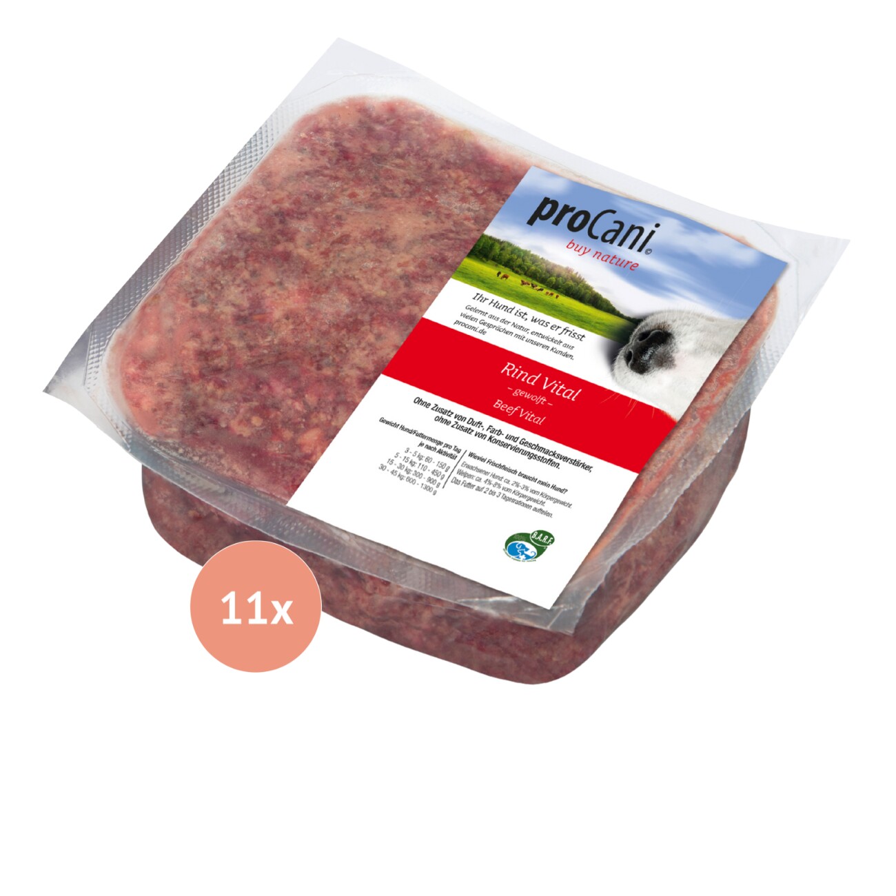 ProCani BARF-Paket pur Select + Vital Rind 22x500 g