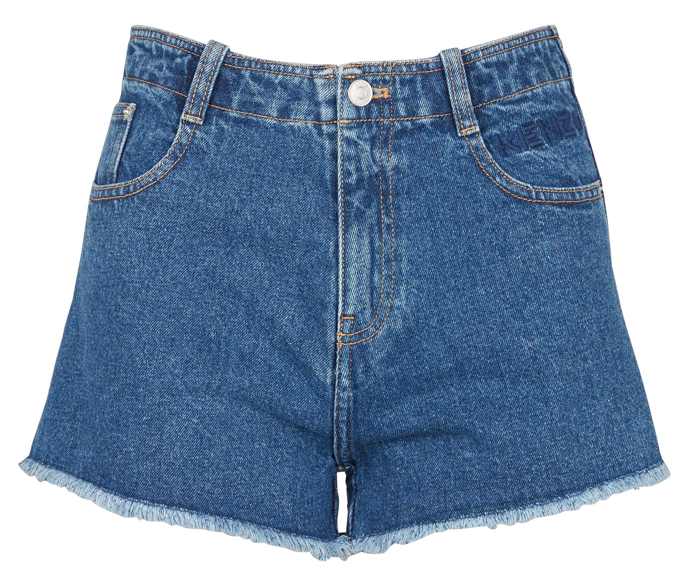 Short taille haute en jean| Bleu