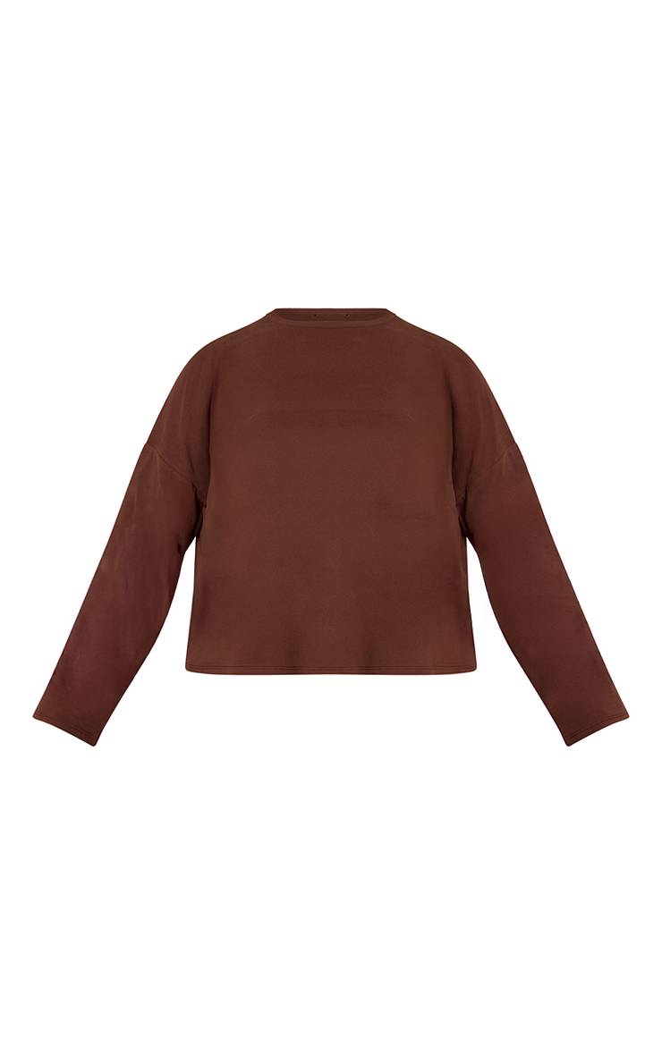 Chocolat T-shirt Grande Taille Manches Longues Oversize Toucher Doux