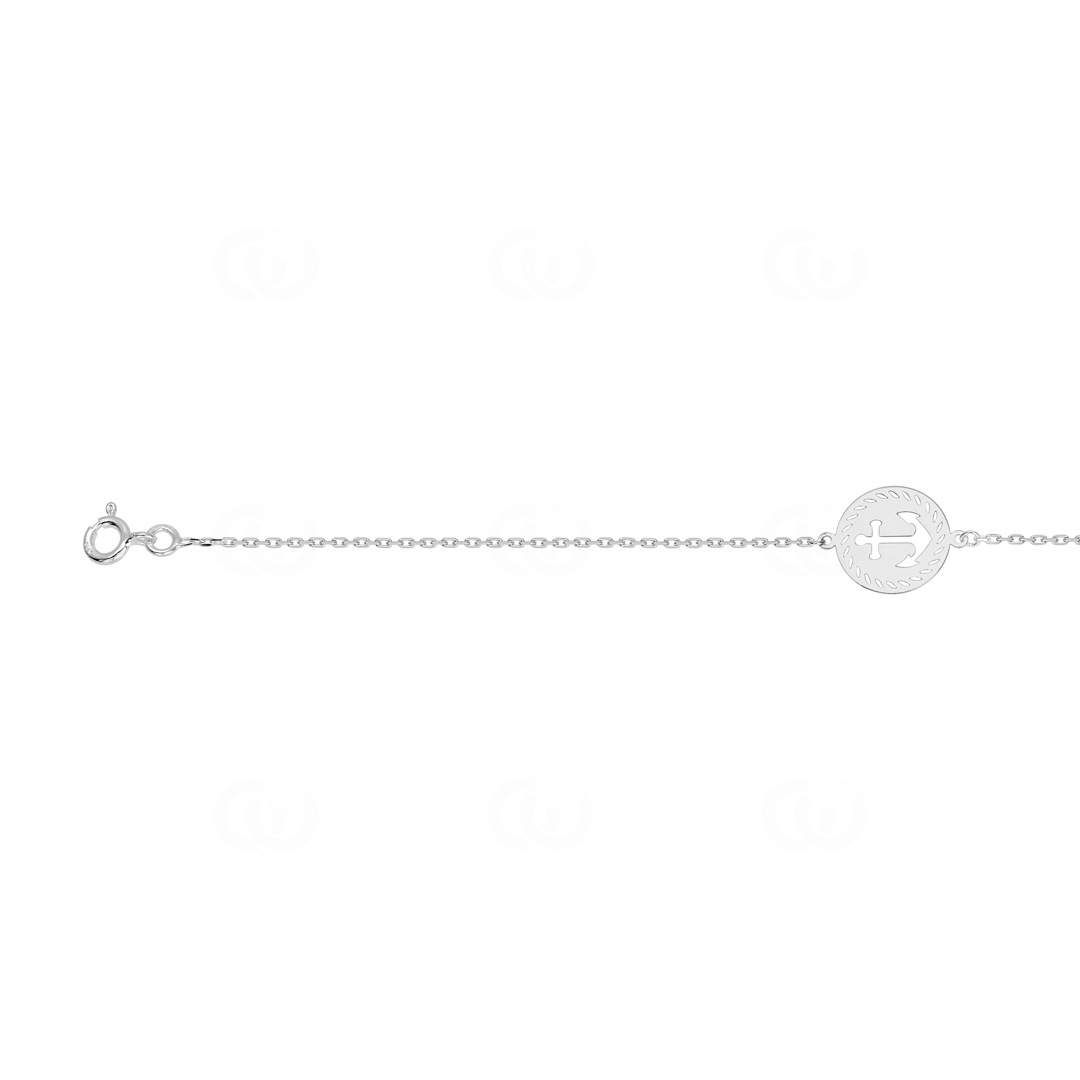 Armband 925 Silber rhodiniert Anker 19cm