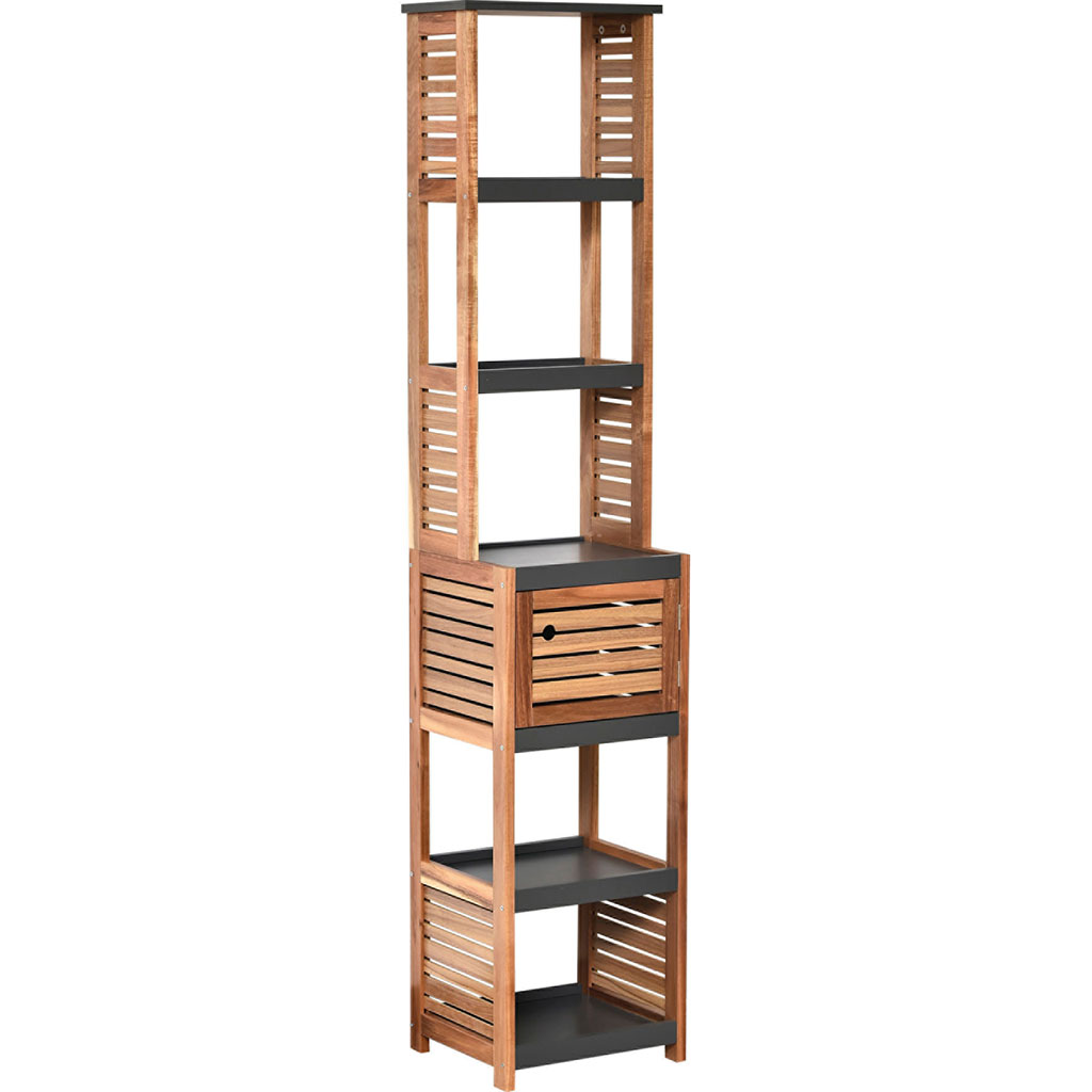 Colonne de rangement acacia 38.5x170x30cm