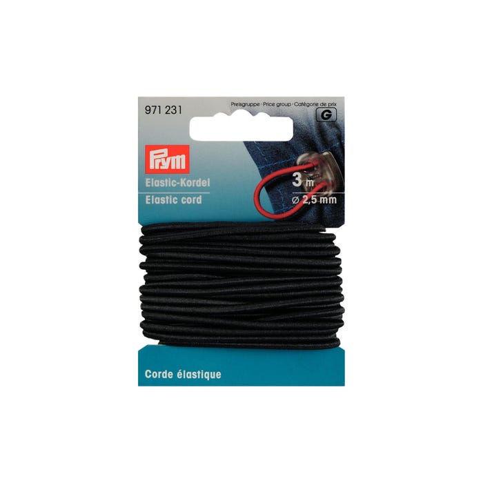 Prym-Elastisch koord 3 m lang - diameter 2,5 mm