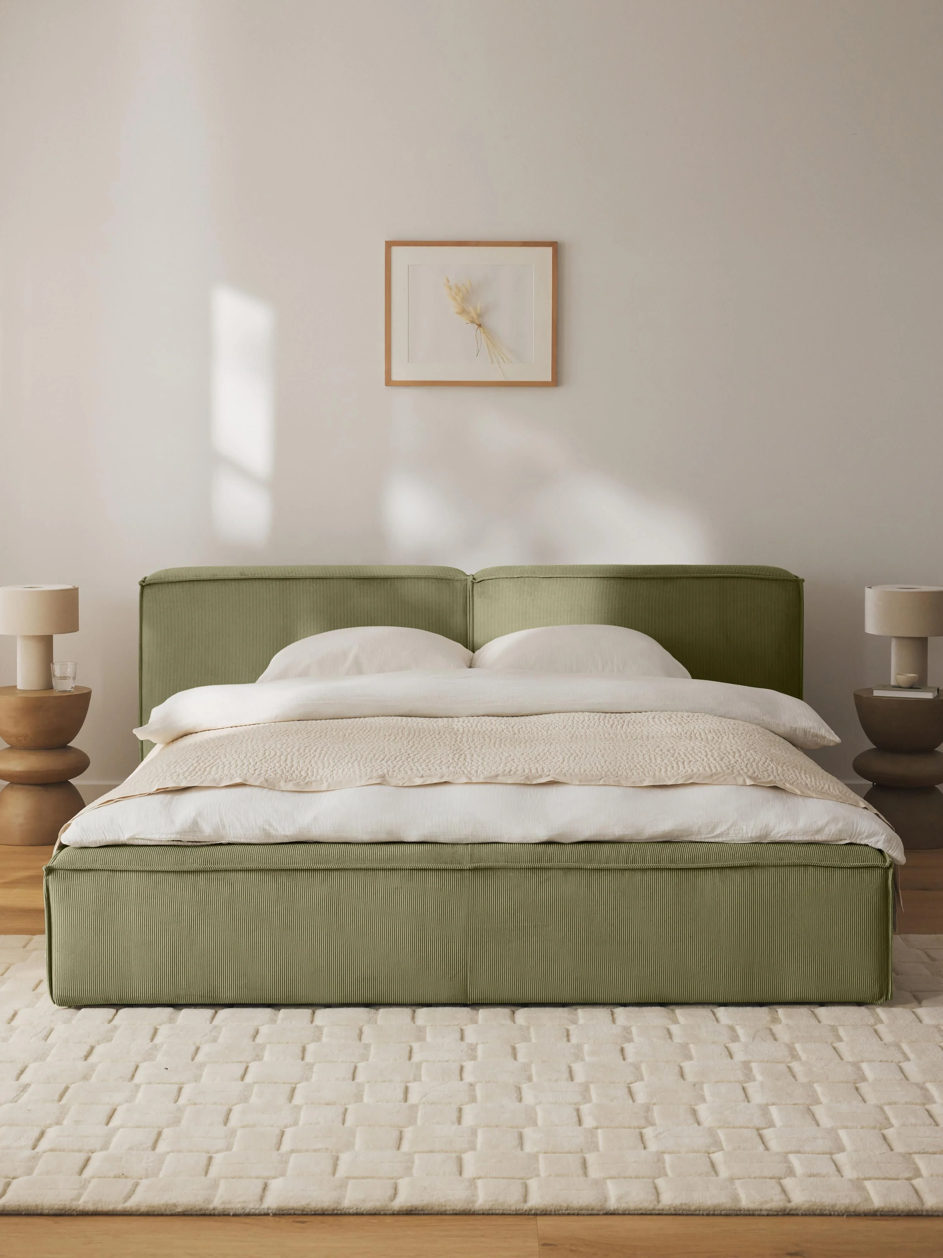 Gestoffeerd bed Lennon van corduroy