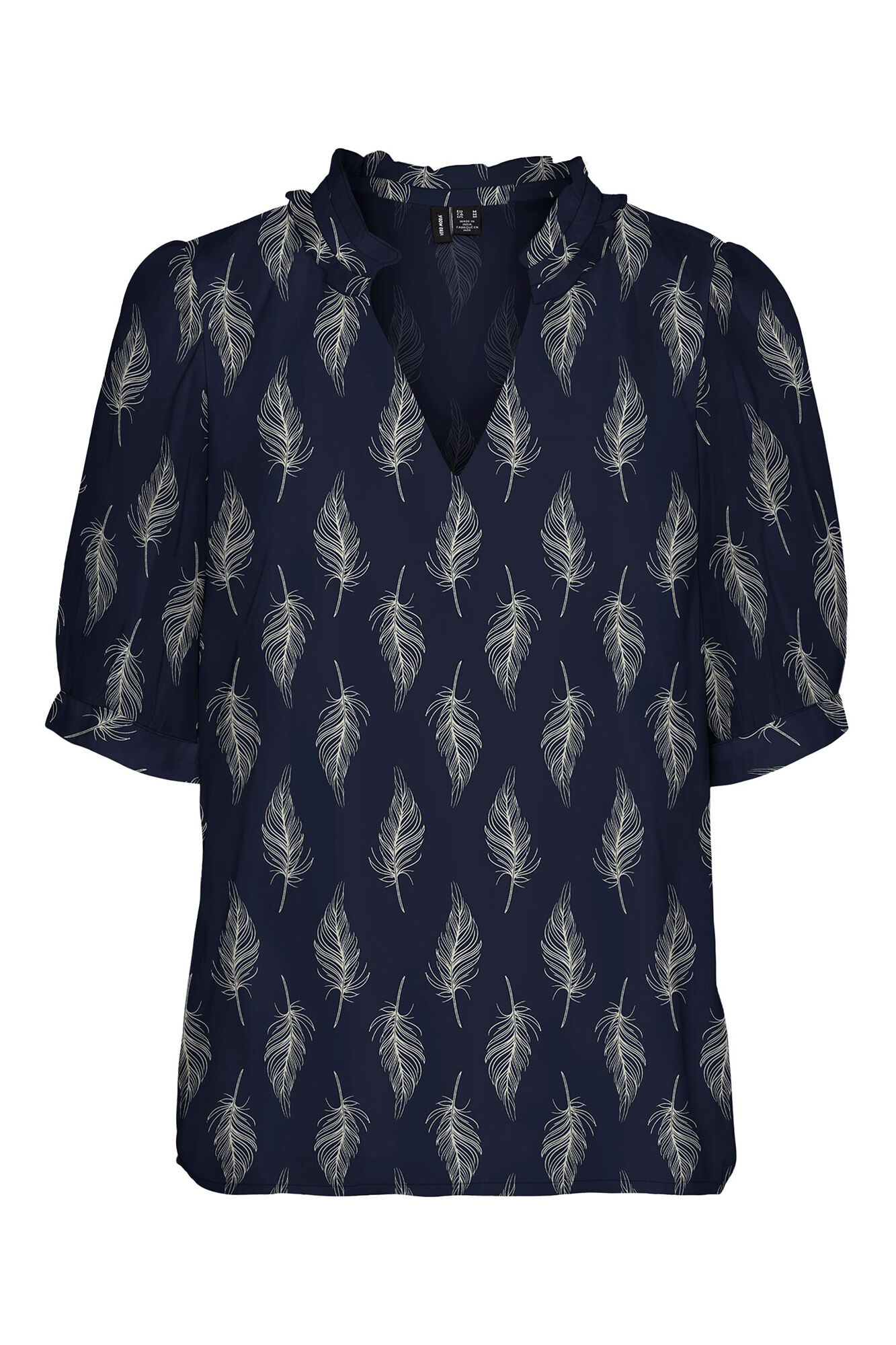 Blusa de manga 2/4 - Azul marinho