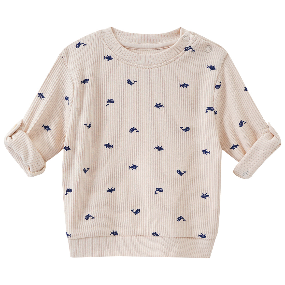 Topomini Baby Langarmshirt mit Rippstruktur beige
