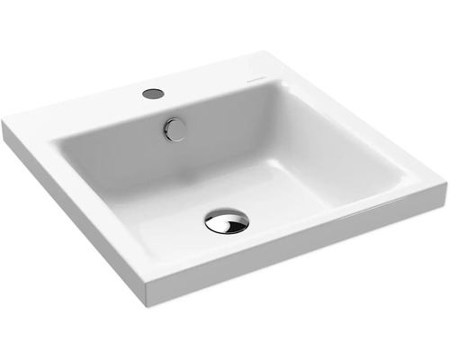 KALDEWEI Puro 46 cm inbouwwastafel in geëmailleerd staal met kraangat en pareleffect 900306013001