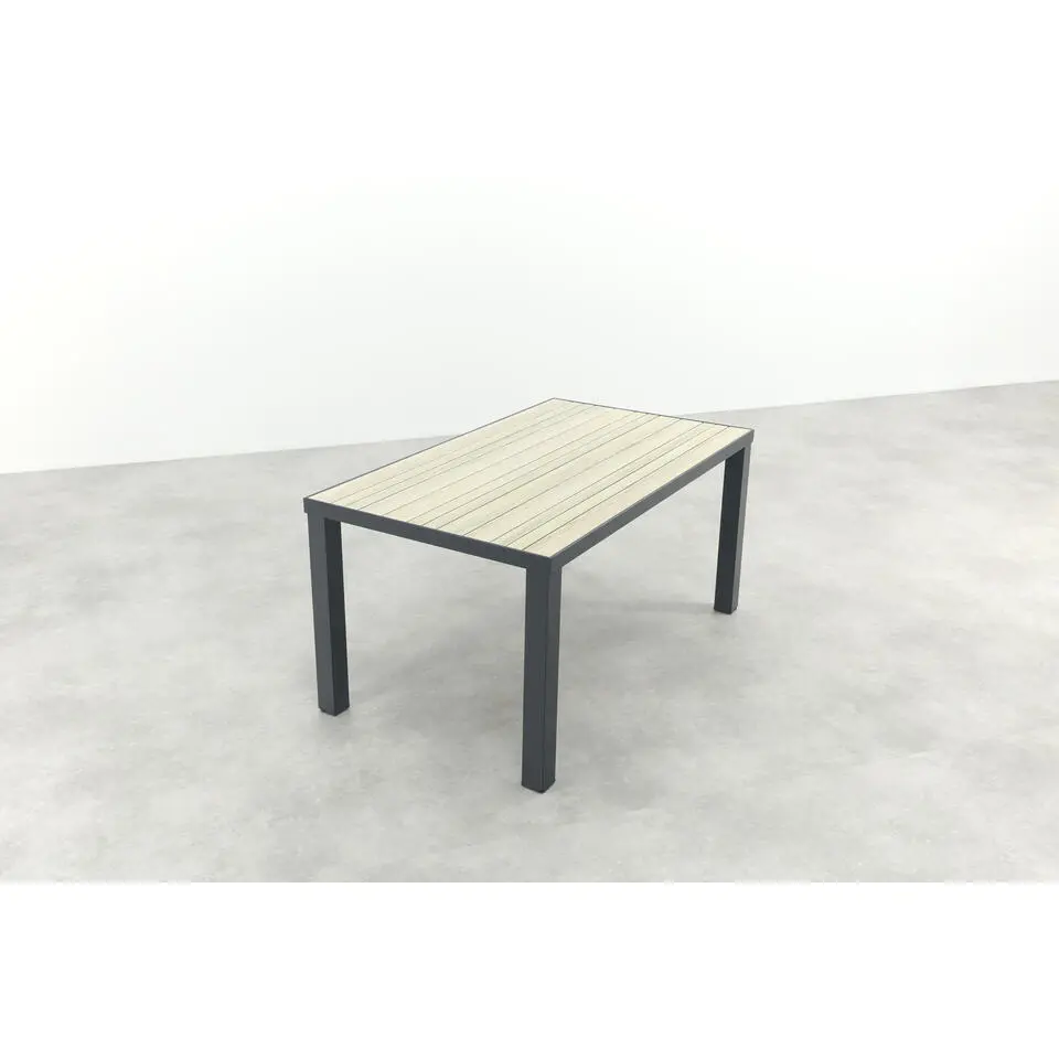 VDG Nola tuintafel 160x90 cm. - Antraciet/Houtlook