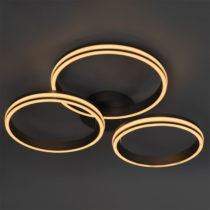 Plafondlamp staal incl. LED 3-staps dimbaar 3-lichts - Navara