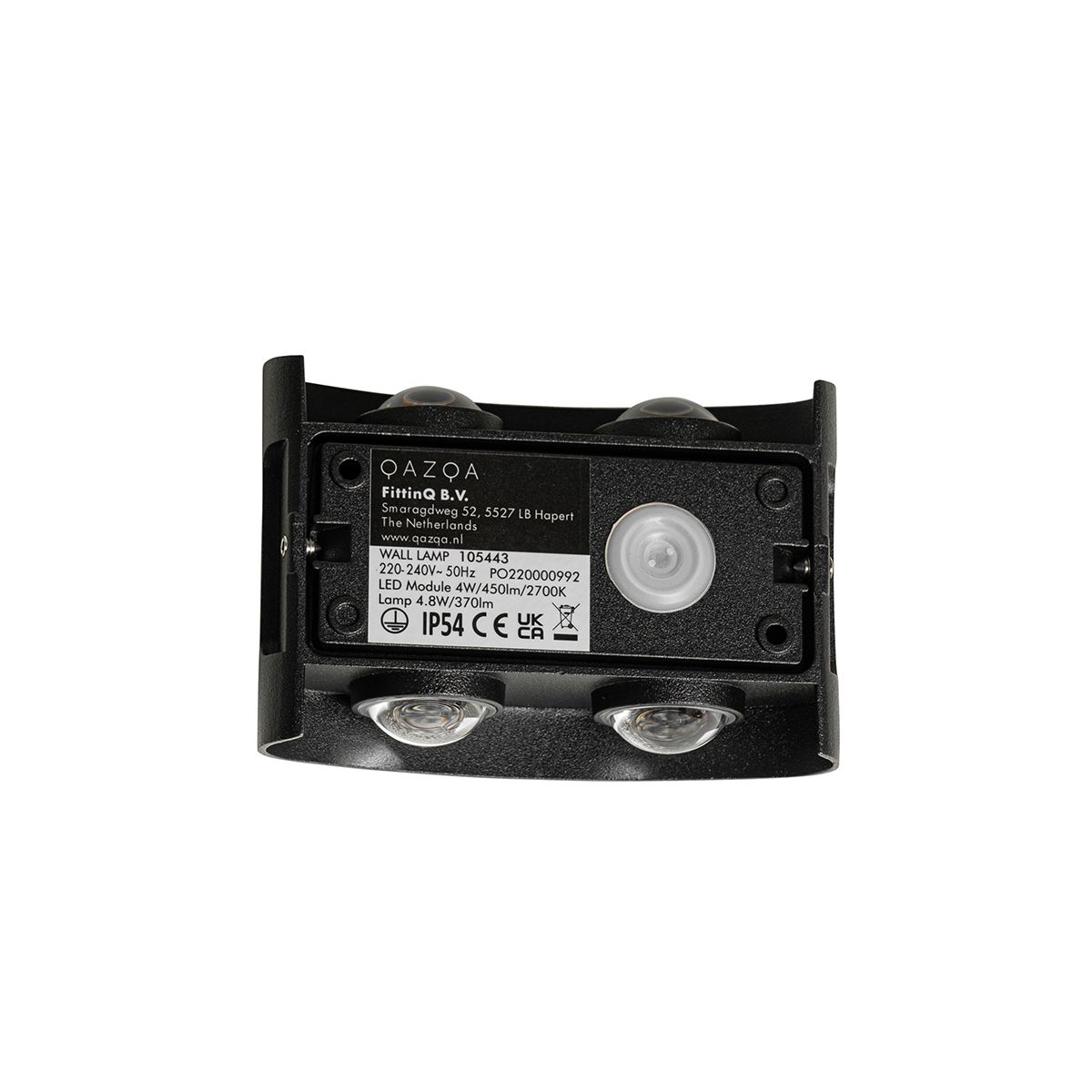 Buiten wandlamp zwart incl. LED 4-lichts IP54 - Silly