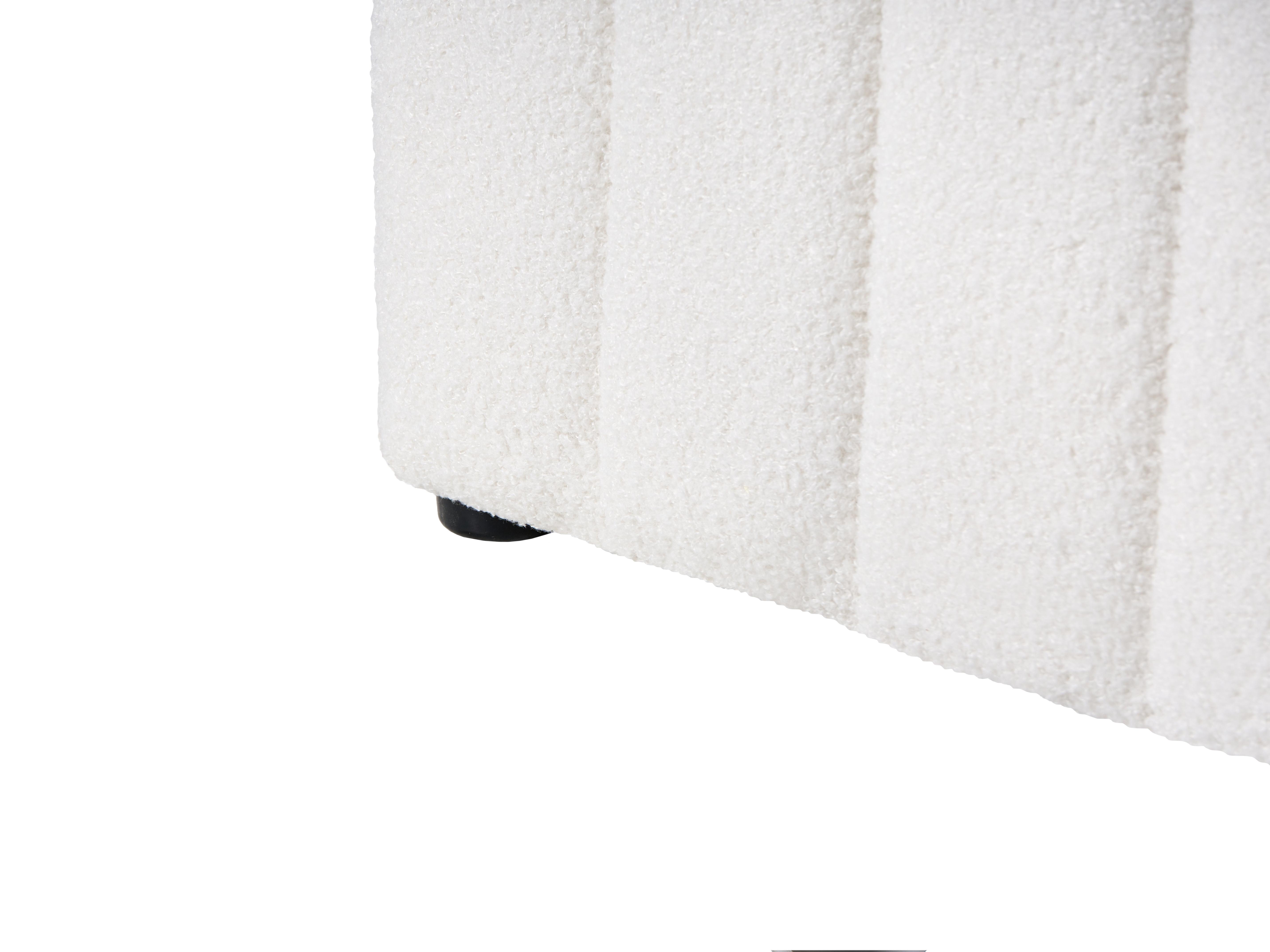 Bed met opbergruimte Bouclé LUNAN 180 x 200 cm Wit