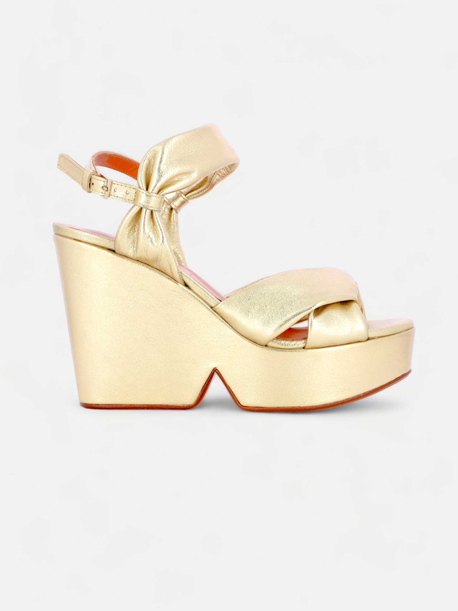 SANDALS - DARLIE sandals, lambskin gold metallic