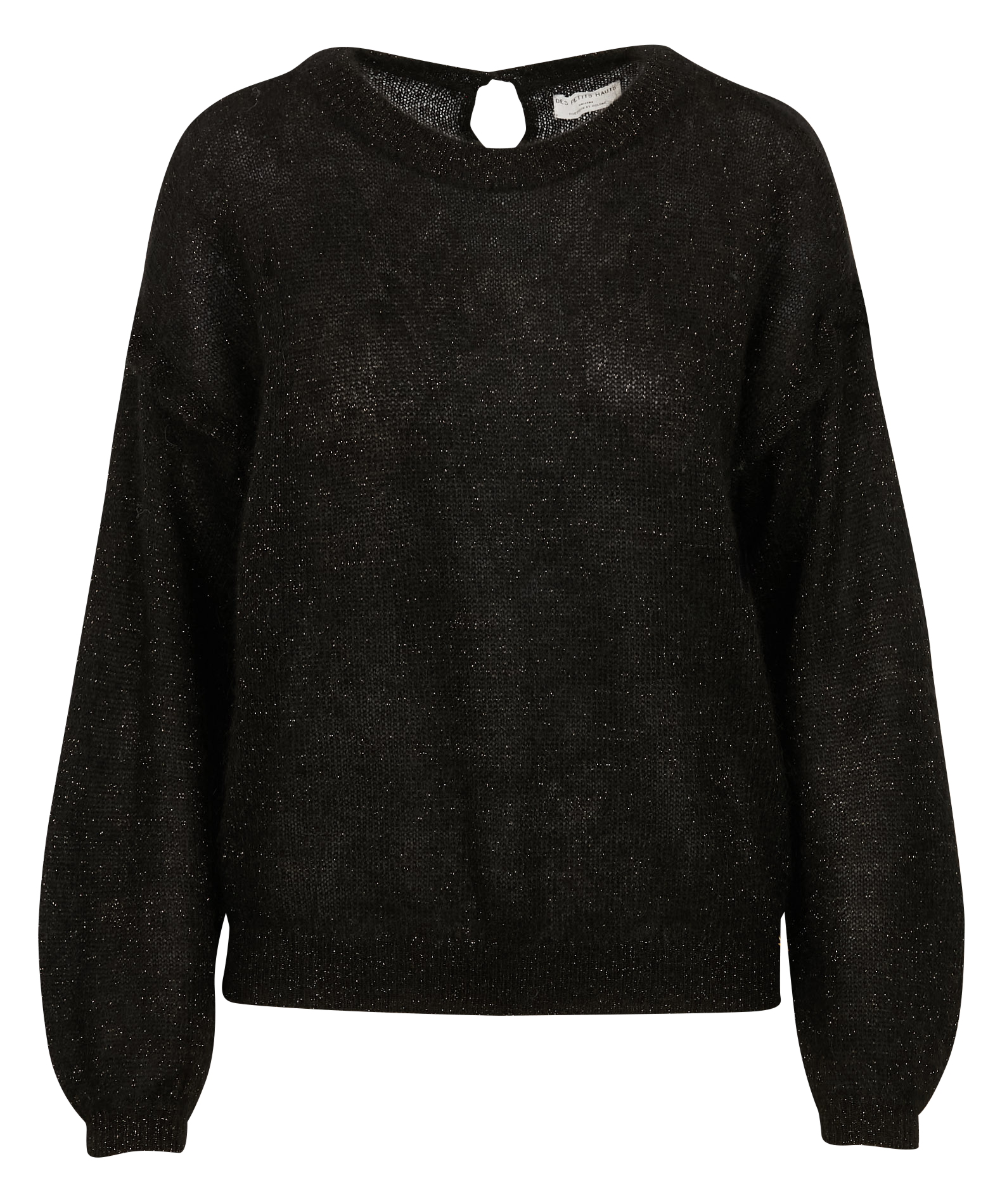 BLOOM - Pull col rond le laine et en soie mélangés | Noir
