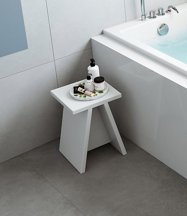 Tabouret pour salle de bains Allibert Lida blanc