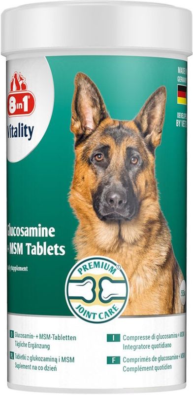 8in1 - Vitality Glucosamine + MSM - Tabletten - 55 tabletten - Aanvullende Voeding voor Honden