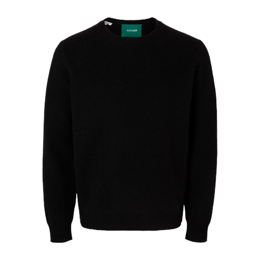 Annarr Ragi Wool Striktrøje, Black, M