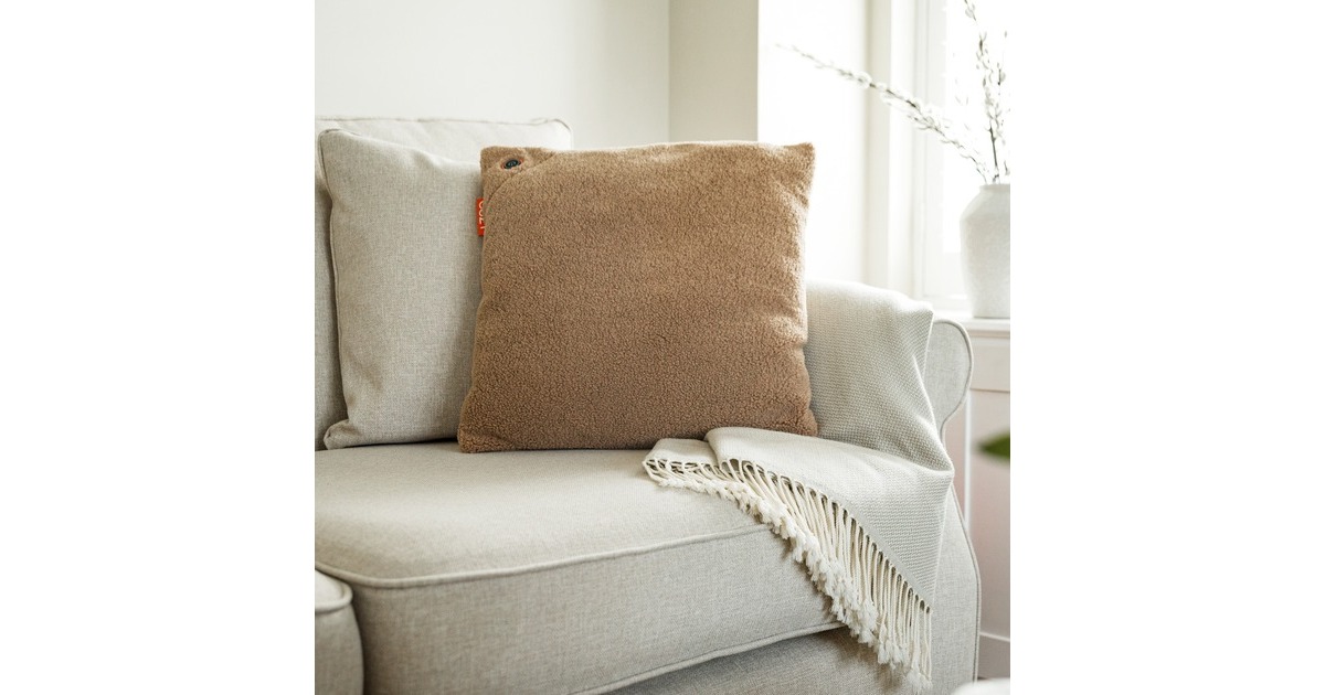 CozyUna Woolly 45 x 45 cm draadloos warmtekussen  (Lichtbruin, Powerbank 5000 mAh)