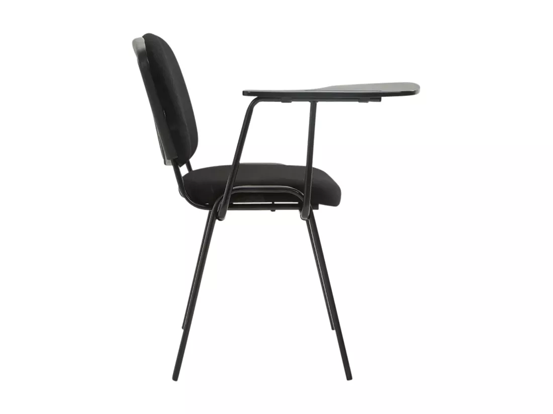 Lot de 4 Chaise de conférence - Tissu & Métal noir mat - Noir - Ken