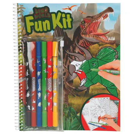 Depesche Dino World Malbuch Fun-Kit mit Fasermalern