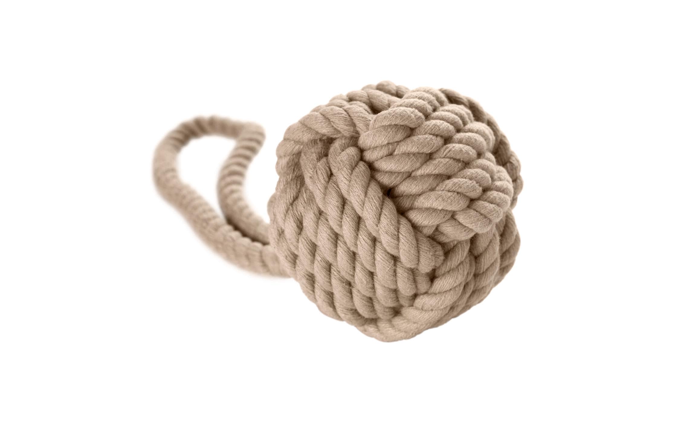 Hunde-Spielzeug Inari S, Ø 6 cm, BeigeBall mit Handschlaufe
