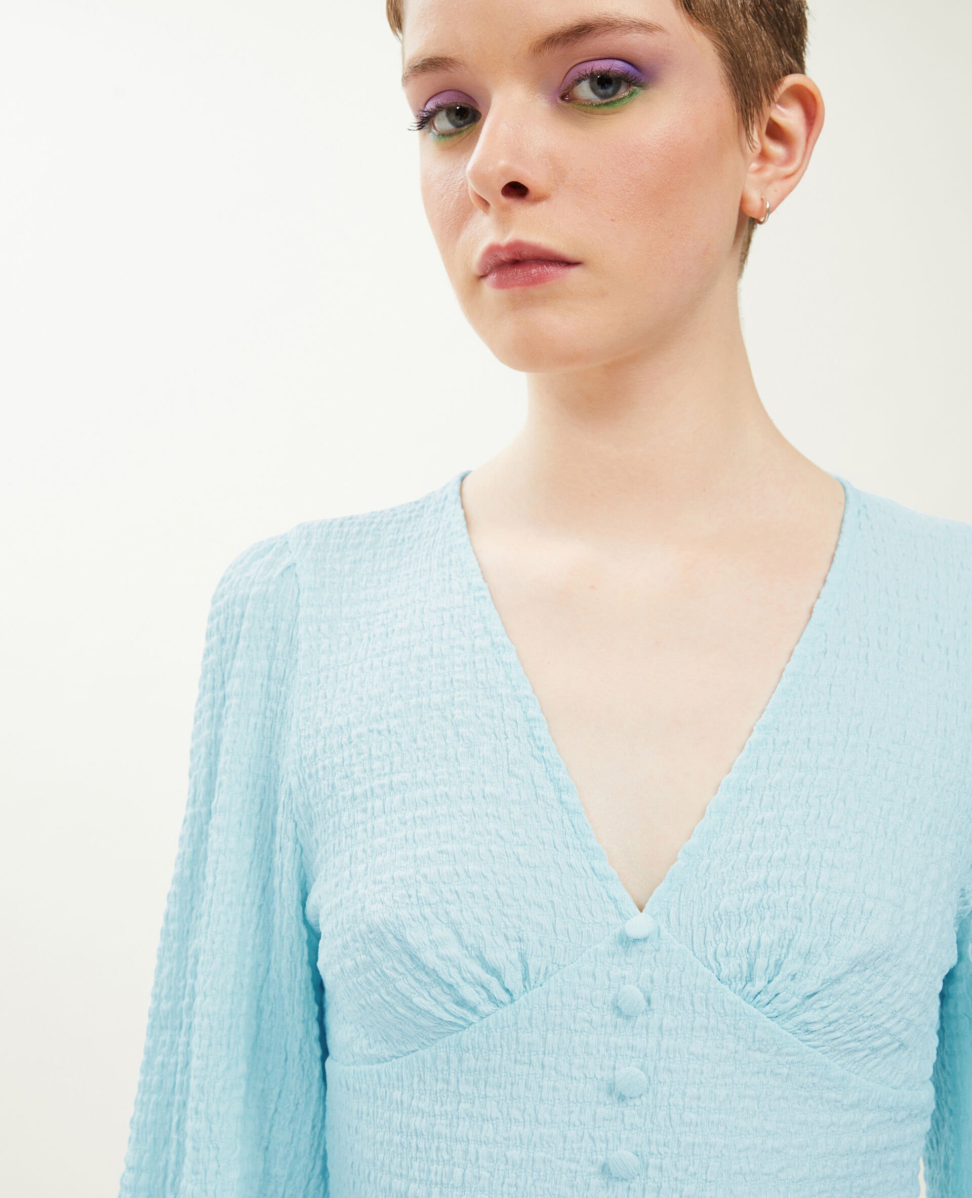 Top manches ballons - Bleu clair