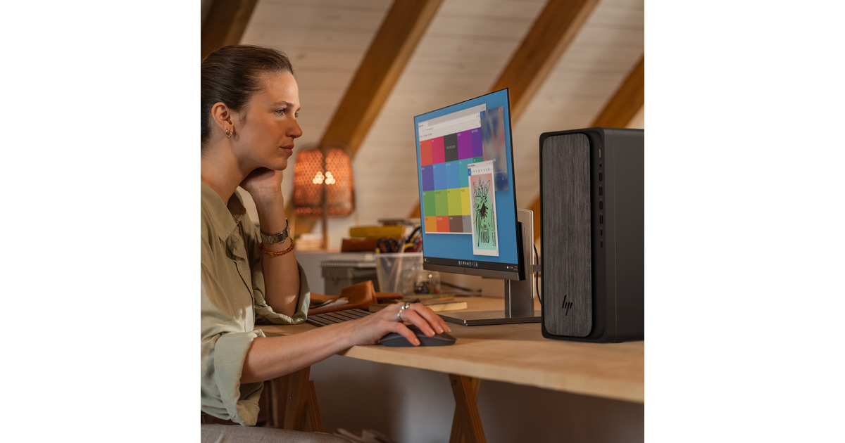 HPOmniDesk M02-0025nd (B8EM2EA) pc-systeem  (Zwart/grijs | R5 8500G | Radeon Graphics | 16 GB | 512 GB SSD)