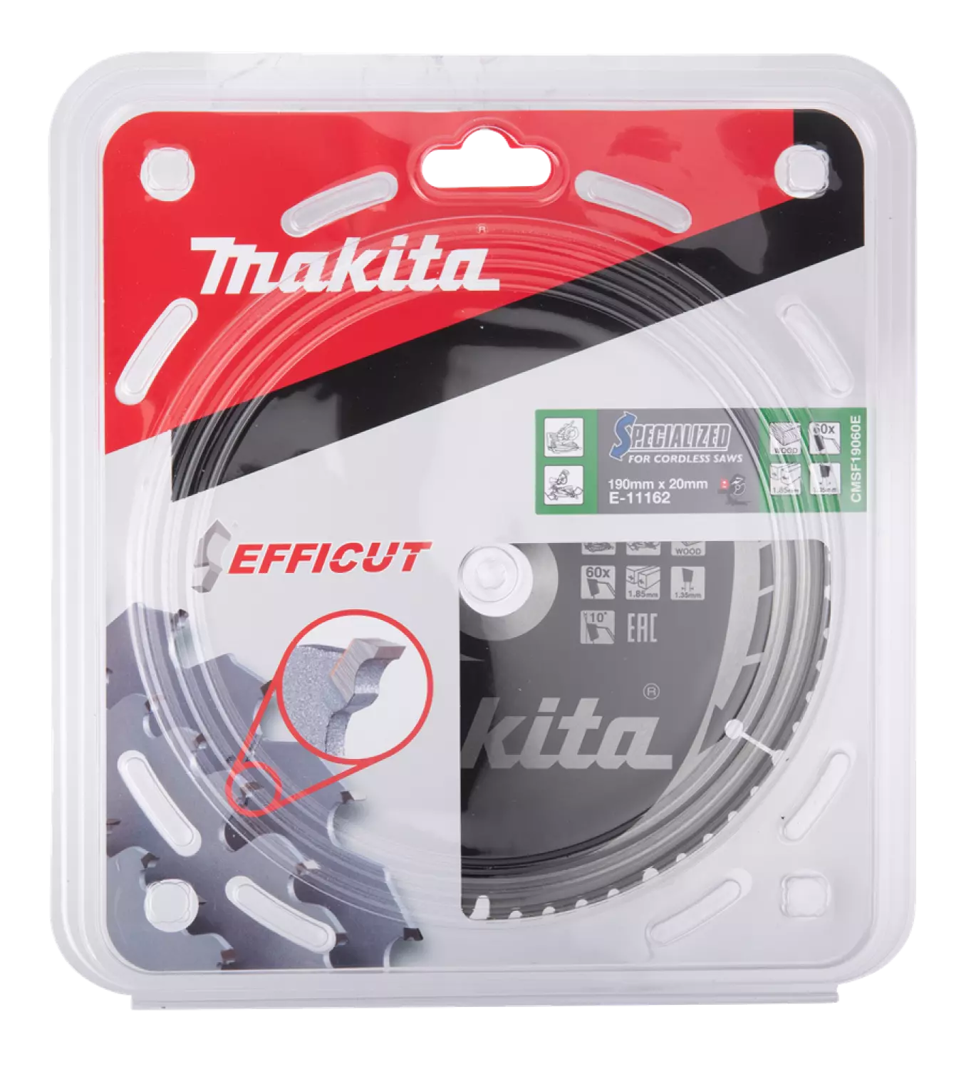 Makita E-11162 Efficut Cirkelzaagblad Hout - 190x20x1,85mm 60T