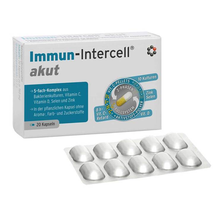 Immun Intercell akut Hartkapseln mit veränderter Wirkstofffreisetzung, 20 St