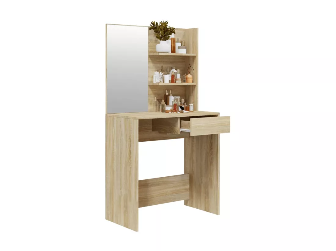 Coiffeuse avec miroir Chêne sonoma 74,5x40x141 cm